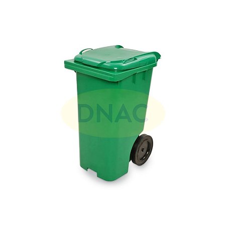 Cesto de Lixo Plástico 120 L com Roda (Coleta Seletiva) - Verde