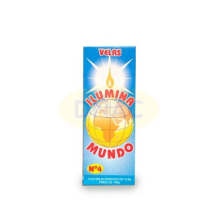 Vela Branca Nº 04 - Com 8 Un - Ilumina Mundo
