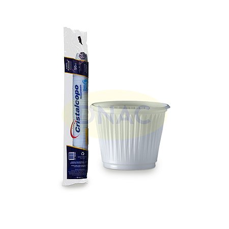 Copo Descartável 050 ml Transparente (PS) - Com 100 un - Cristalcopo
