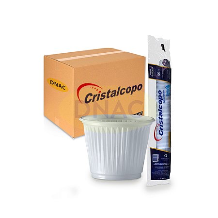 Copo Descartável 050 ml Transparente (PS) - Com 100 un - Cristalcopo - Caixa com 50 Pacotes
