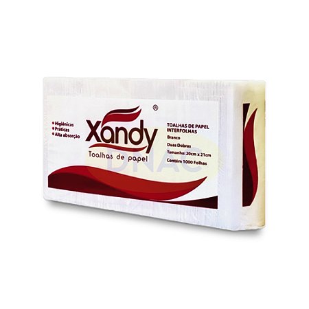 Papel Interfolhas (20 x 21) Xandy Branco TH120 - Kit com 10 Pct de aprox. 900 g