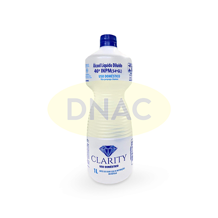 Álcool 46° Líquido - 1 L - Clarity / SUL - Caixa com 12 Litros