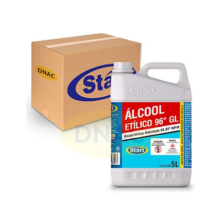 Álcool 96° Líquido - 5 L - Start - Caixa com 4 gl