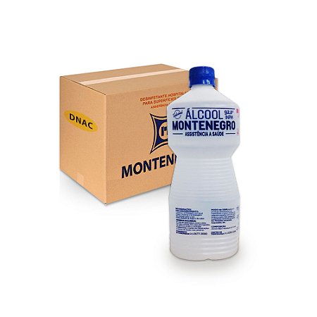 Álcool 92,8° Líquido - 500 ml - Montenegro - Caixa com 12 Unidades