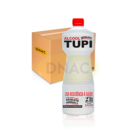 Álcool Absoluto 99° Líquido - 1 L - TUPI - Caixa com 12 Unidades