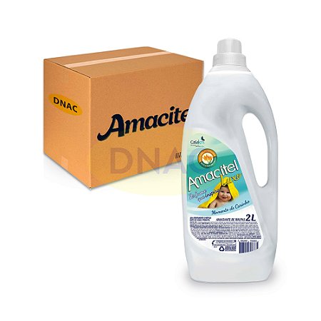 Amaciante 2 L - Amacitel - Branco / Carinho - Caixa com 06 Galões