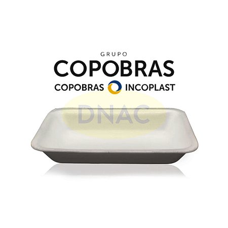 Bandeja de Isopor B-2 Branca Funda (215 x 145 x 30 mm) - Com 400 Un - Copoplast