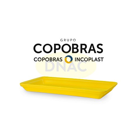 Bandeja de Isopor B-3 Amarela Rasa (235 x 180 x 16 mm) - Com 400 Un - Copobras