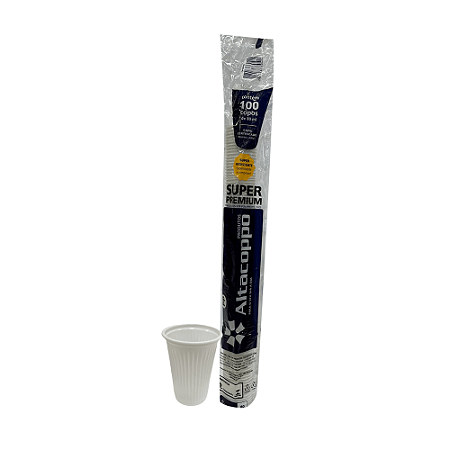 Copo Descartável 080 ml Transparente (PP) - Com 100 Unidades - Altacopo