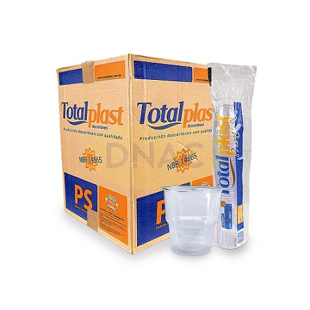 Copo Descartável 250 ml (Cristal) - Com 1.000 Un - TotalPlast