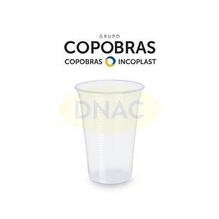 Copo Descartável 300 ml Transparente (PP) - Com 100 Un - Copobras/Cristalcopo