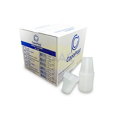 Copo Descartável 500 ml Transparente - Com 50 Un - Copomais - Caixa com 20 Pacotes