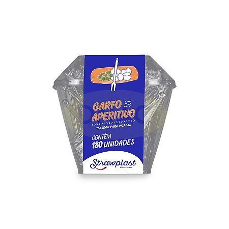 Garfo Aperitivo Petisquinho Cristal - Com 180 Un - Strawplast
