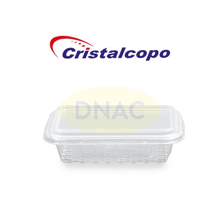 Pote Retangular com Tampa - Com 25 Un - Cristalcopo