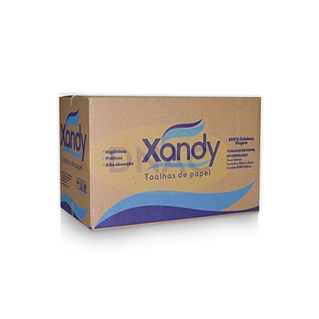 Papel Interfolhas Xandy (23 x 21) 100% Celulose Branco Extra Luxo TH124 - Caixa de 2.000 folhas