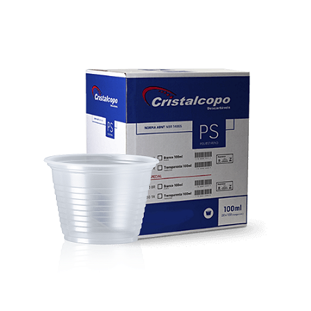 Pote Transparente sem Tampa 100 ml - Pacote Com 100 Unidades - Caixa com 20 Pacotes - COPOMAIS