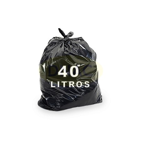 Saco de Lixo Preto 40 Litros (48 X 53) - Com 100 unidades