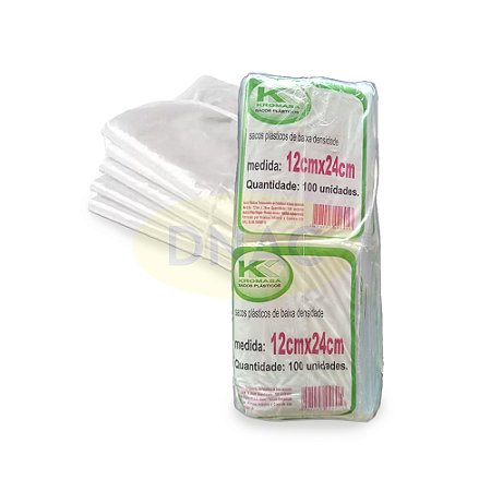 Saco Plástico PE - Baixa Densidade (12 X 24) - Com 1.000 un