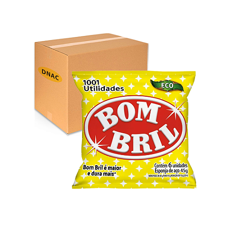 Lã de Aço 45 g - Com 6 Un - Bombril - Fardo com 20 Pacotes