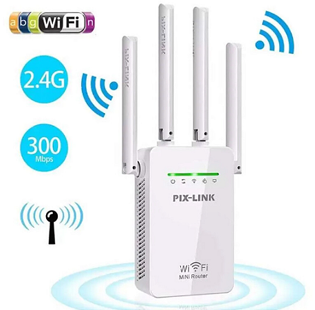 Repetidor De Sinal Wifi 4 Antenas Amplificador De Sinal