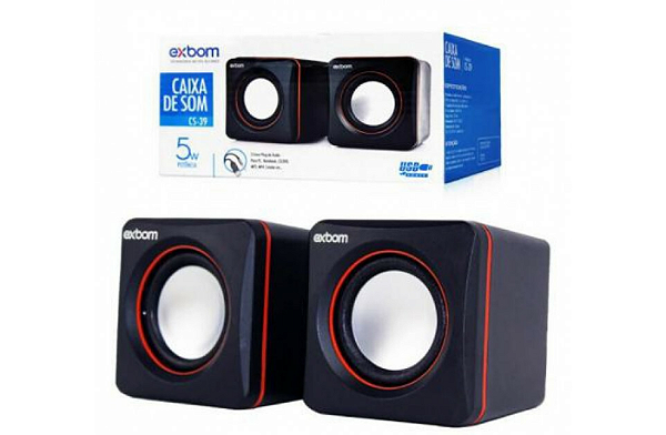 Caixa de Som para Notebook PC e Smartphone 2.0 5w RMS Exbom