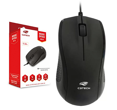 Mouse Óptico C3Tech USB Preto