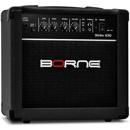 Amplificador Borne Strike G30 combo para guitarra 15W 1x6" Preto