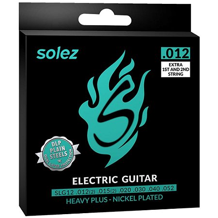 Encordoamento Guitarra Solez SLG12 012-052 Heavy - 1ª e 2ª extra