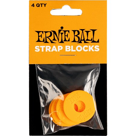 Trava para Correia Ernie Ball 5621 Strap Blocks Orange - 4 unidades