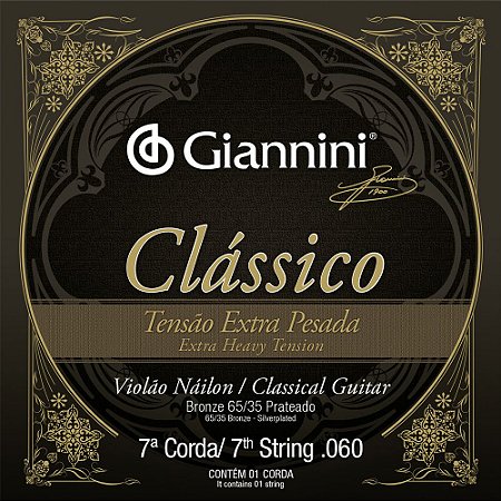 7a Corda Avulsa Violão Nylon Giannini Clássico Tensão Extra Pesada GENWXPA7