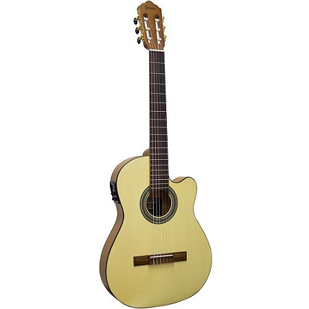 Violão Giannini NFL CEDR CEQ NS Nylon Flat Cutaway Tampo Sólido Eletroacústico - Série Brasil