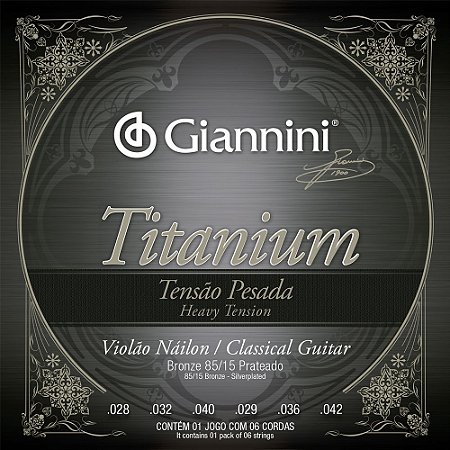 Encordoamento Violão Nylon Giannini Titanium Tensão Pesada GENWTA