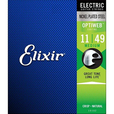 Encordoamento Guitarra Elixir 011-049 Optiweb Medium 19102