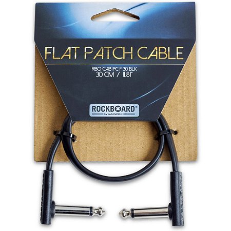 Cabo para pedal Rockboard 30cm Flat Patch Cable RBOCABPCF30BLK