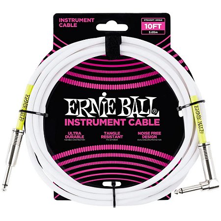 Cabo Ernie Ball 6049 3,0m Branco - para instrumentos