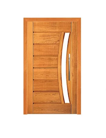 Porta Pivotante Pavuna com Visor - Madeira Maciça - Angelim
