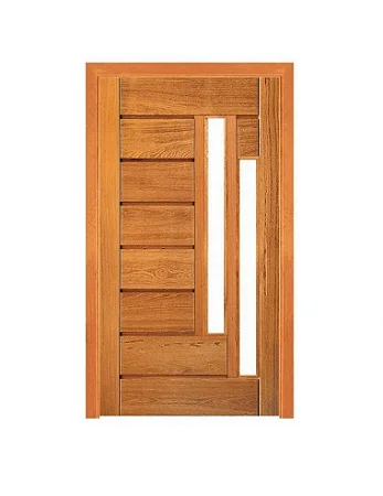 Porta Pivotante Horizontal Com Visor Duplo - Madeira Maciça - Angelim