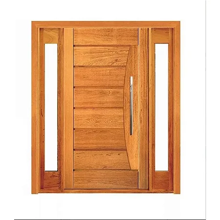 Porta Pivotante Pavuna Com Visor Lateral Duplo - Madeira Maciça - Angelim