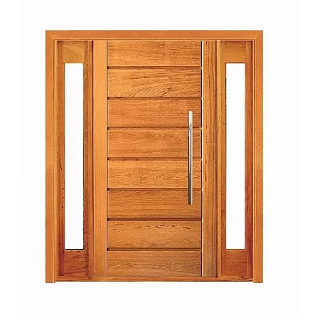 Porta Pivotante Horizontal Com Visor Lateral Duplo - Madeira Maciça - Angelim