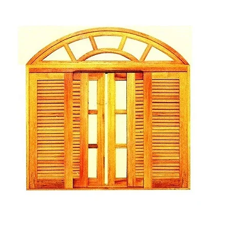 Janela De Correr Colonial Tripla - Madeira Maciça