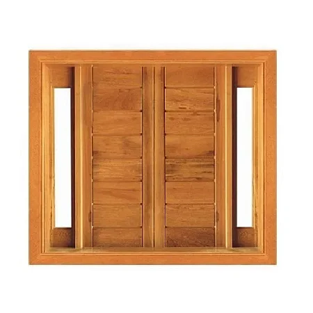 Janela De Abrir Horizontal Com Visor Lateral - Madeira Maciça - Angelim