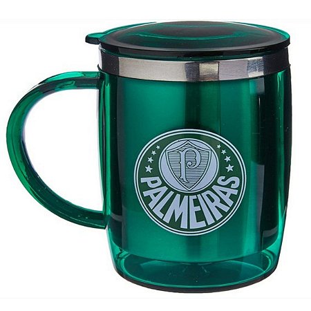 Copo com Tampa Time Palmeiras 450 ml Plastico