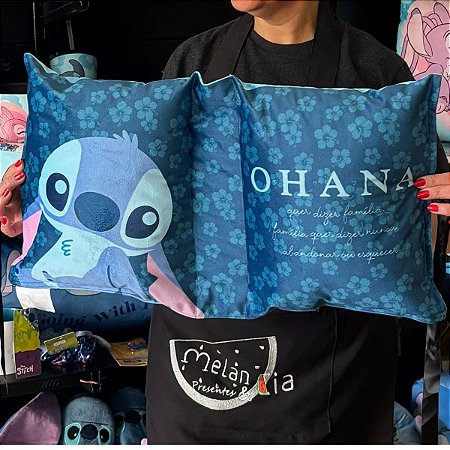 Almofada Stitch Ohana Carta Laço