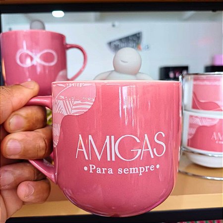 Caneca com Infusor Amigas para Sempre 350 ml
