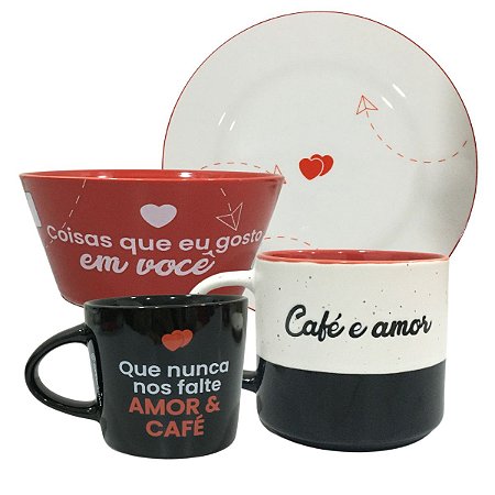 Kit Breakfast e Caneca Amor e Café