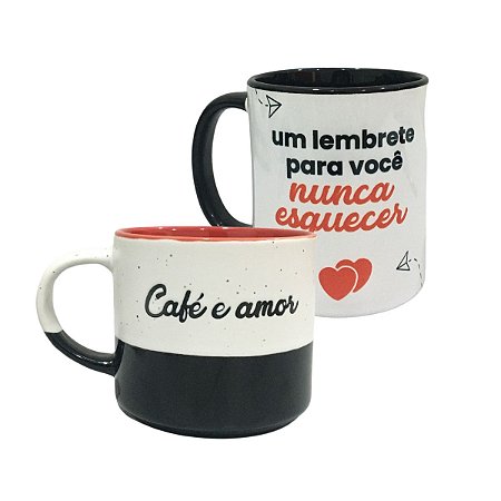 Kit Canecas Stone e Pop com Caneta
