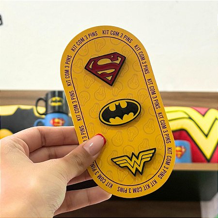 Kit DC Comics com 3 Pins
