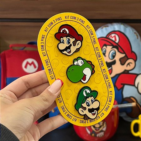 Kit Mario Bros com 3 Pins