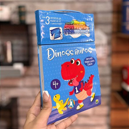 Livro-Kit Mágico Dinossauros de Colorir