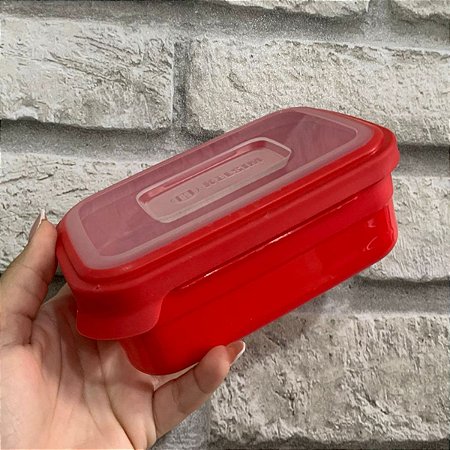 Pote Retangular de 500 ml - Vermelho